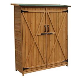 Cabane de jardin doubles portes 1400x500x1620 mm en bois de sapin toit tar cabane à outils Cabane de jardin doubles portes 1400x500x1620 mm en bois de sapin toit tar cabane à outils