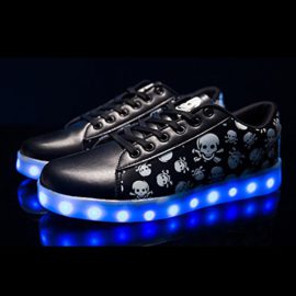 DoGeek Chaussures LED Skull Crane noir enfants Femme Homme Clignotants Chaussures de Sports Baskets Blanc DoGeek Chaussures LED Skull Crane noir enfants Femme Homme Clignotants Chaussures de Sports Baskets Blanc 3