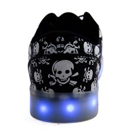 DoGeek-Chaussures-LED-Skull-Crane-noir-enfants-Femme-Homme-Clignotants-Chaussures-de-Sports-Baskets-Blanc-0-2