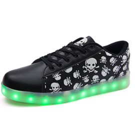 DoGeek-Chaussures-LED-Skull-Crane-noir-enfants-Femme-Homme-Clignotants-Chaussures-de-Sports-Baskets-Blanc-0