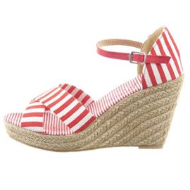 Sopily-Chaussure-Mode-Espadrille-Sandale-Plateforme-hauteur-cheville-femmes-corde-Lignes-Talon-compens-plateforme-95-CM-Rouge-0-0