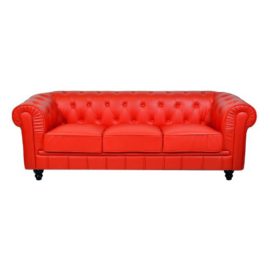 CANAPÉ 3 PLACES ROUGE CHESTERFIELD CANAPÉ 3 PLACES ROUGE CHESTERFIELD 2