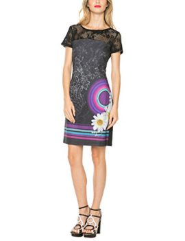 Desigual-Galactic-Robe-Trapze-Imprim-Manches-courtes-Femme-0