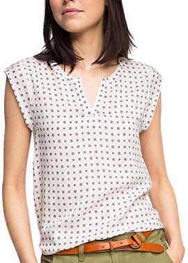 Esprit-Eingefasster-V-Ausschnitt-Blouse-Femme-0