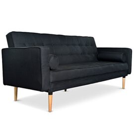 Menzzo Contemporain Yamato Canapé Convertible Scandinave Bois/Tissu 88 x 210 x 87 cm Menzzo Contemporain Yamato Canapé Convertible Scandinave Bois/Tissu 88 x 210 x 87 cm 3