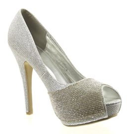 Sopily-Chaussure-Mode-Escarpin-Cheville-femmes-strass-diamant-pailettes-Talon-haut-aiguille-12-CM-Intrieur-synthtique-Argent-0-0