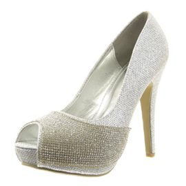 Sopily – Chaussure Mode Escarpin Cheville femmes strass diamant pailettes Talon haut aiguille 12 CM – Intérieur synthétique – Argent Sopily – Chaussure Mode Escarpin Cheville femmes strass diamant pailettes Talon haut aiguille 12 CM – Intérieur synthétique – Argent