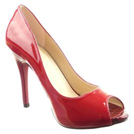 Sopily-Chaussure-Mode-Escarpin-Plateforme-Cheville-femmes-Peau-de-serpent-verni-Talon-haut-aiguille-11-CM-Rouge-0-0