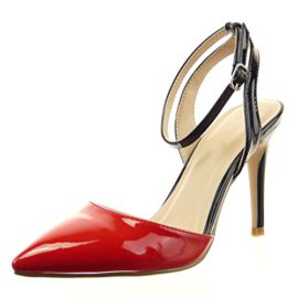 Sopily – Chaussure Mode Escarpin stiletto Cheville femmes verni Talon haut aiguille 9 CM – Intérieur synthétique – Rouge Sopily – Chaussure Mode Escarpin stiletto Cheville femmes verni Talon haut aiguille 9 CM – Intérieur synthétique – Rouge