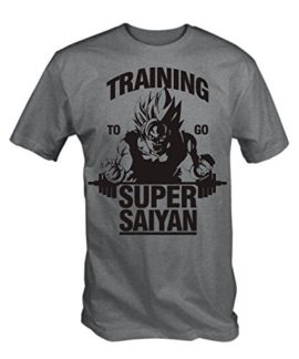 T-shirt-Gris-Imprim-Training-to-go-Super-Saiyan-Tailles-S-XXL-0