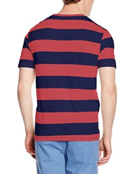 United-Colors-of-Benetton-Stripe-v-neck-T-Shirt-Manches-Courtes-Manches-Courtes-Homme-0-0