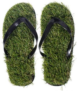 VENKON-Herbe-Tongs-avec-de-Gazon-Artificiel-Gras-Flip-Flops-Pointure-M-env-40–44-0-0