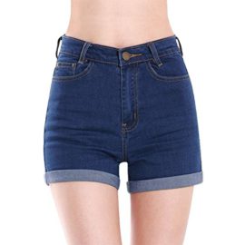 Vintage-Vintage-Femmes-Taille-Haute-Sertissage-Short-en-Jean-Shorts-Jeans-Hot-Pants-0