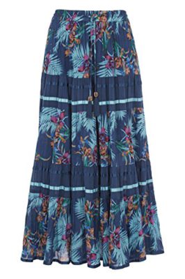 Roman-Originals-Jupe-Maxi-Longue-Bohme-Hippie-Tropical-Extensible-Vacances-dt-Bleu-0