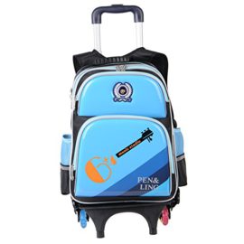 2 en 1 Sac à dos avec roulettes sac d`école à roulettes matériau imperméable avec trois poulies pour garcons filles enfant étudiant 2 en 1 Sac à dos avec roulettes sac d`école à roulettes matériau imperméable avec trois poulies pour garcons filles enfant étudiant