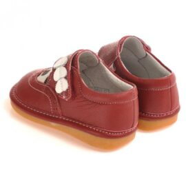 CAROCH – Squeaky Leather Toddler Girls Shoes | Red babies with 3 hearts cow CAROCH – Squeaky Leather Toddler Girls Shoes | Red babies with 3 hearts cow 4