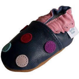 Chaussures-de-bb-en-cuir-souple--pois-marine-multicolors-Dotty-Fish-filles-0