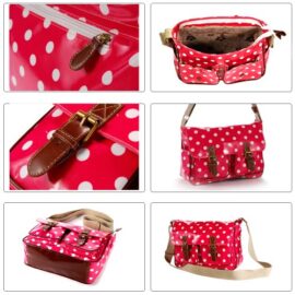 Sac a Epaule Bandouliere Cartable a Pois en Toile Style Besace pr Femme Fille Enfant Rose Sac a Epaule Bandouliere Cartable a Pois en Toile Style Besace pr Femme Fille Enfant Rose 4