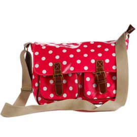 Sac-a-Epaule-Bandouliere-Cartable-a-Pois-en-Toile-Style-Besace-pr-Femme-Fille-Enfant-Rose-0