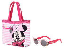 Sac de plage et Lunettes de soleil enfant fille Disney Minnie Rayé blanc/rose Sac de plage et Lunettes de soleil enfant fille Disney Minnie Rayé blanc/rose