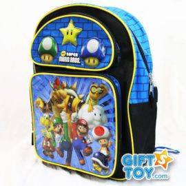 Super Mario Moyen Sac à Dos pour les Enfants Bleu/Noir – 36 cm Super Mario Moyen Sac à Dos pour les Enfants Bleu/Noir – 36 cm 3