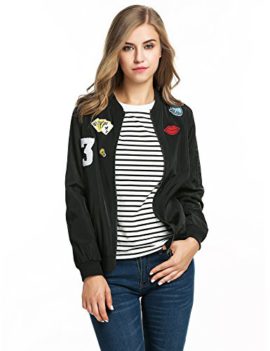 CRAVOG Mode Veste Femme Du Sport/Jacket Blouson Bomber Vélo Manteaux Manche Longue Avec Badge Poche CRAVOG Mode Veste Femme Du Sport/Jacket Blouson Bomber Vélo Manteaux Manche Longue Avec Badge Poche