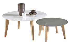 Demeyere-299015-Round-Set-de-2-Tables-Basse-Bois-MDFPin-Massif-Blanc-78-x-78-x-35-cm-0