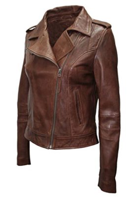 Femmes-BRANDO-442-Marron-Motard-Casual-nappa-doux-Veste-en-cuir-0-1