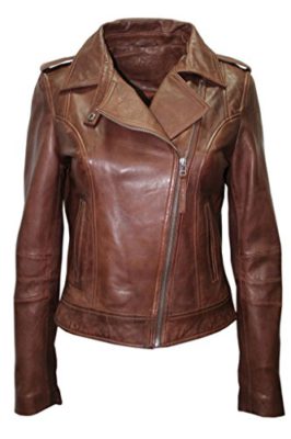 Femmes-BRANDO-442-Marron-Motard-Casual-nappa-doux-Veste-en-cuir-0