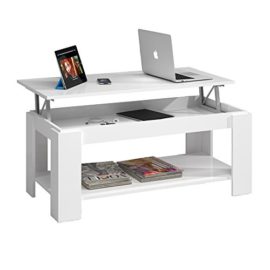 Générique KENDRA Table basse avec plateau relevable 100cm blanc brillant Générique KENDRA Table basse avec plateau relevable 100cm blanc brillant 2