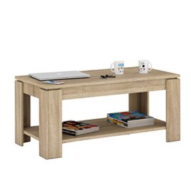 Habitdesign 001639 F Table basse relevable avec porte-revues intégré Chêne naturel 102 x 50 x 43/54 cm de hauteur Habitdesign 001639 F Table basse relevable avec porte-revues intégré Chêne naturel 102 x 50 x 43/54 cm de hauteur 3