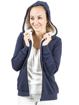 Sweat à capuche pour femme pull sweat veste chaude doublée bleu Sweat à capuche pour femme pull sweat veste chaude doublée bleu 3