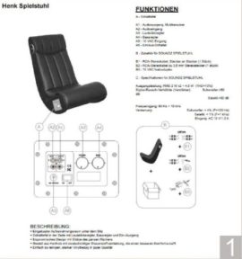 AC Design Furniture 49365 Henk Fauteuil en cuir synthétique avec système audio intégré Noir/blanc AC Design Furniture 49365 Henk Fauteuil en cuir synthétique avec système audio intégré Noir/blanc 4