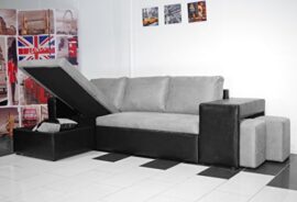 Bestmobilier – NEVADA – Canapé d angle réversible convertible – 248 x 145 x 81cm – Noir/Gris Bestmobilier – NEVADA – Canapé d angle réversible convertible – 248 x 145 x 81cm – Noir/Gris 4