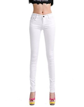 DELEY-Femmes-Solides-Pantalon-Basic-Skinny-Leg-Stretch-Fit-Juniors-Jeans-Jegging-0