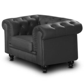 Fauteuil Chesterfield Noir Fauteuil Chesterfield Noir 3