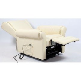 Fauteuil releveur Barcelone en cuir véritable beige Fauteuil releveur Barcelone en cuir véritable beige 5