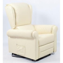 Fauteuil releveur Barcelone en cuir véritable beige Fauteuil releveur Barcelone en cuir véritable beige