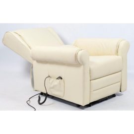 Fauteuil releveur Barcelone en cuir véritable beige Fauteuil releveur Barcelone en cuir véritable beige 6