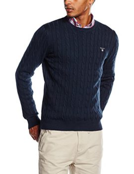 Gant Cotton Cable Crew Neck – Pull – Homme Gant Cotton Cable Crew Neck – Pull – Homme