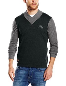 Hope n life Uhang – Pull – Uni – Col châle – Manches longues – Homme Hope n life Uhang – Pull – Uni – Col châle – Manches longues – Homme