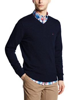 Tommy-Hilfiger-Pacific-Pull-Uni-Col-V-Manches-longues-Homme-0-1