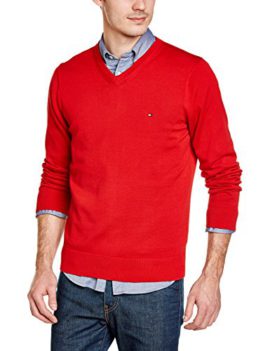 Tommy-Hilfiger-Pacific-Pull-Uni-Col-V-Manches-longues-Homme-0