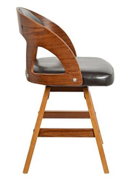 ts-ideen 2727 chaise Fauteuil Bar Style rétro Lougne en bois de noyer Pivotant à 360 ° ts-ideen 2727 chaise Fauteuil Bar Style rétro Lougne en bois de noyer Pivotant à 360 ° 3