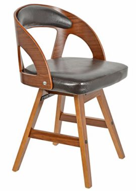 ts-ideen 2727 chaise Fauteuil Bar Style rétro Lougne en bois de noyer Pivotant à 360 ° ts-ideen 2727 chaise Fauteuil Bar Style rétro Lougne en bois de noyer Pivotant à 360 °