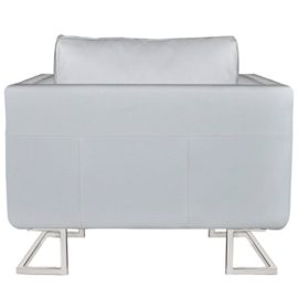 vidaXL-Luxueux-Fauteuil-Cube-en-cuir-Blanc-0-1