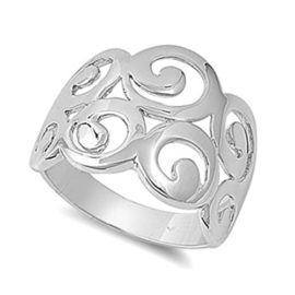 925 Bague en Argent Fin – Hauteur Frontale: 17 MM (0.68 pouce) 925 Bague en Argent Fin – Hauteur Frontale: 17 MM (0.68 pouce)