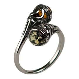 Ambre multicolore Argent 925/1000 Celtique Bague Ambre multicolore Argent 925/1000 Celtique Bague