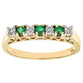 Bague – PR2787 DIA+EMERALD – Femme – Or jaune (9 carats) 2.1 Gr – Emeraude – Diamant 0.18 Cts Bague – PR2787 DIA+EMERALD – Femme – Or jaune (9 carats) 2.1 Gr – Emeraude – Diamant 0.18 Cts 2