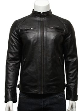 Brandslock-Hommes-Veste-motard-en-cuir-noir-BNWT-100-cuir-vritable-S-5XL-0-0